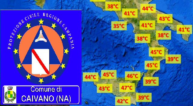 Protezione Civile. Criticità per rischio ondate di calore in Campania