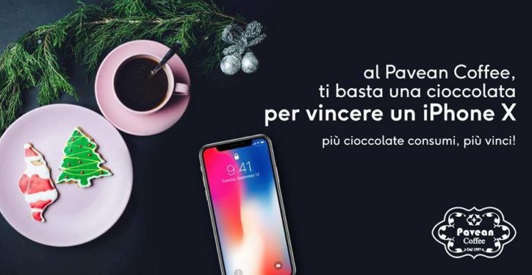 Al Pavean Coffee ti basta una cioccolata per vincere un iPhone X