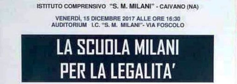 La Milani per la legalità, venerdì 15 dicembre