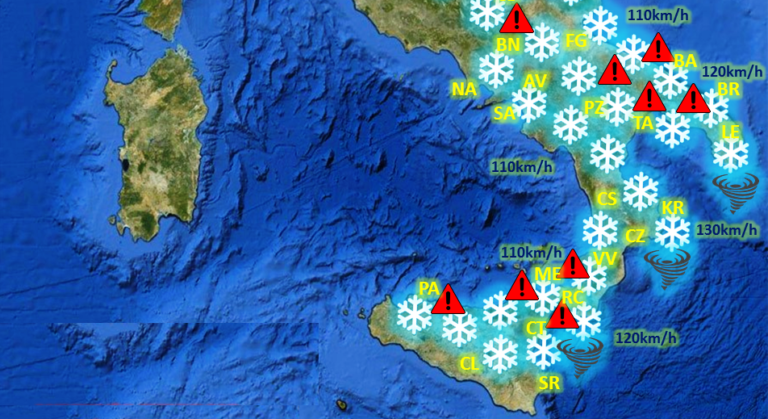 Allerta meteo al sud per freddo