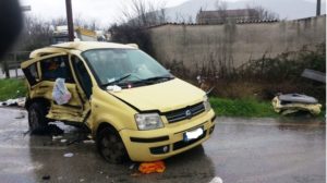 Fiat Panda dove era passeggera la vittima