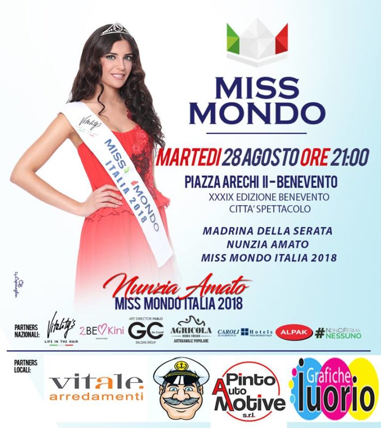 Miss Mondo Italia, tappa a “Benevento Città Spettacolo”