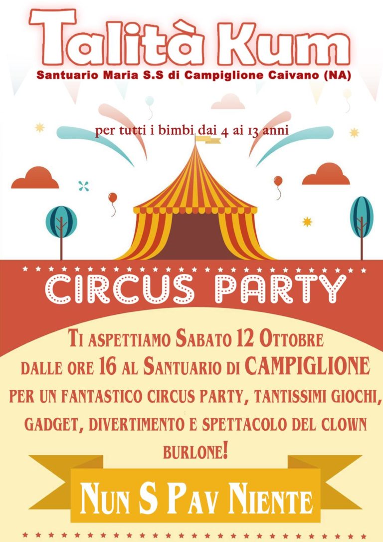 Talità Kum organizza il Circus Party a Campiglione
