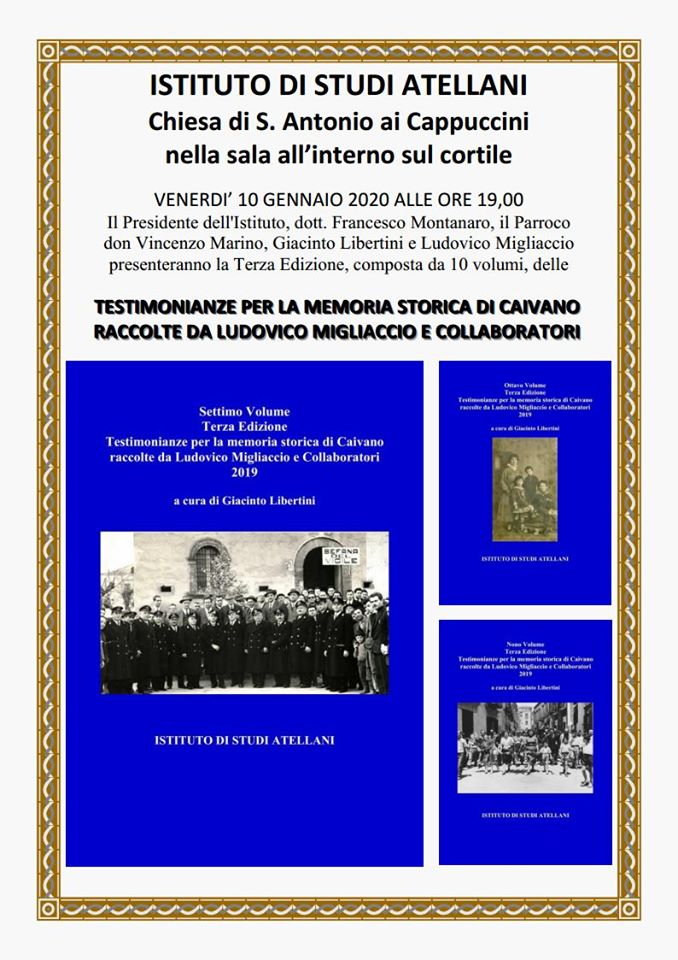 Presentazione “Terza edizione Testimonianze Memoria storica di Caivano”