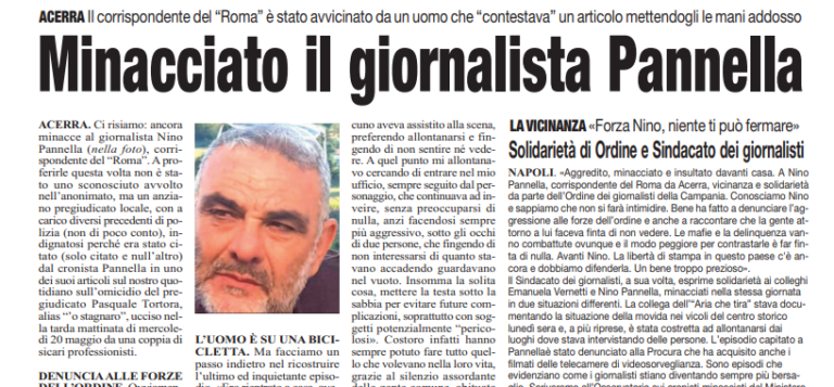Chi minaccia un giornalista minaccia tutti noi: solidarietà al collega Nino Pannella