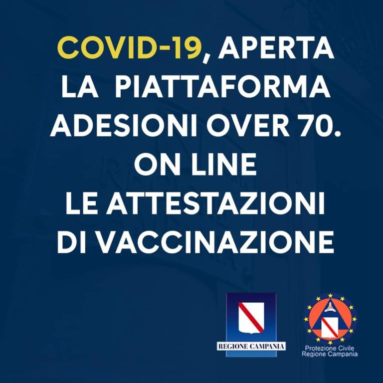Covid-19, al via le vaccinazioni per gli over 70