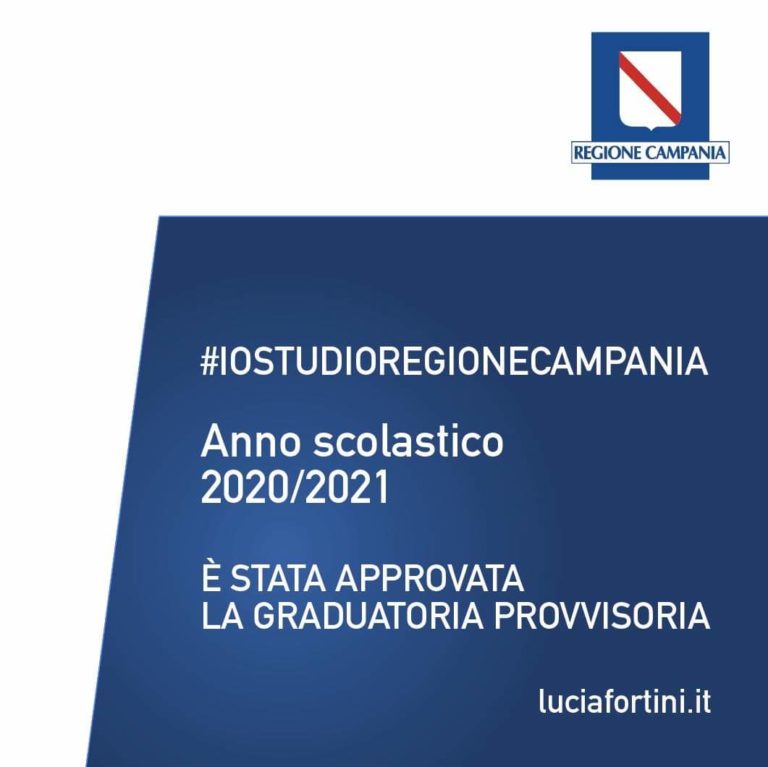 Approvata la graduatoria provvisoria #IOSTUDIO della Regione Campania