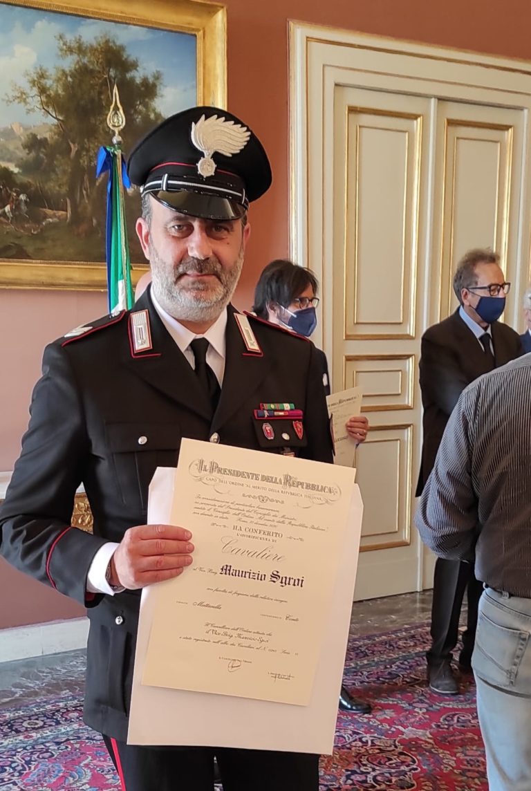 Il vice brigadiere Maurizio Sgroi è “Cavaliere della Repubblica”