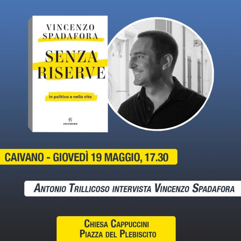 “Senza Riserve” il libro di Vincenzo Spadafora sarà presentato a Caivano