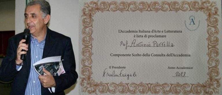 Il giornalista Antonio Parrella proclamato “Componente Scelto della Consulta dell’Accademia”