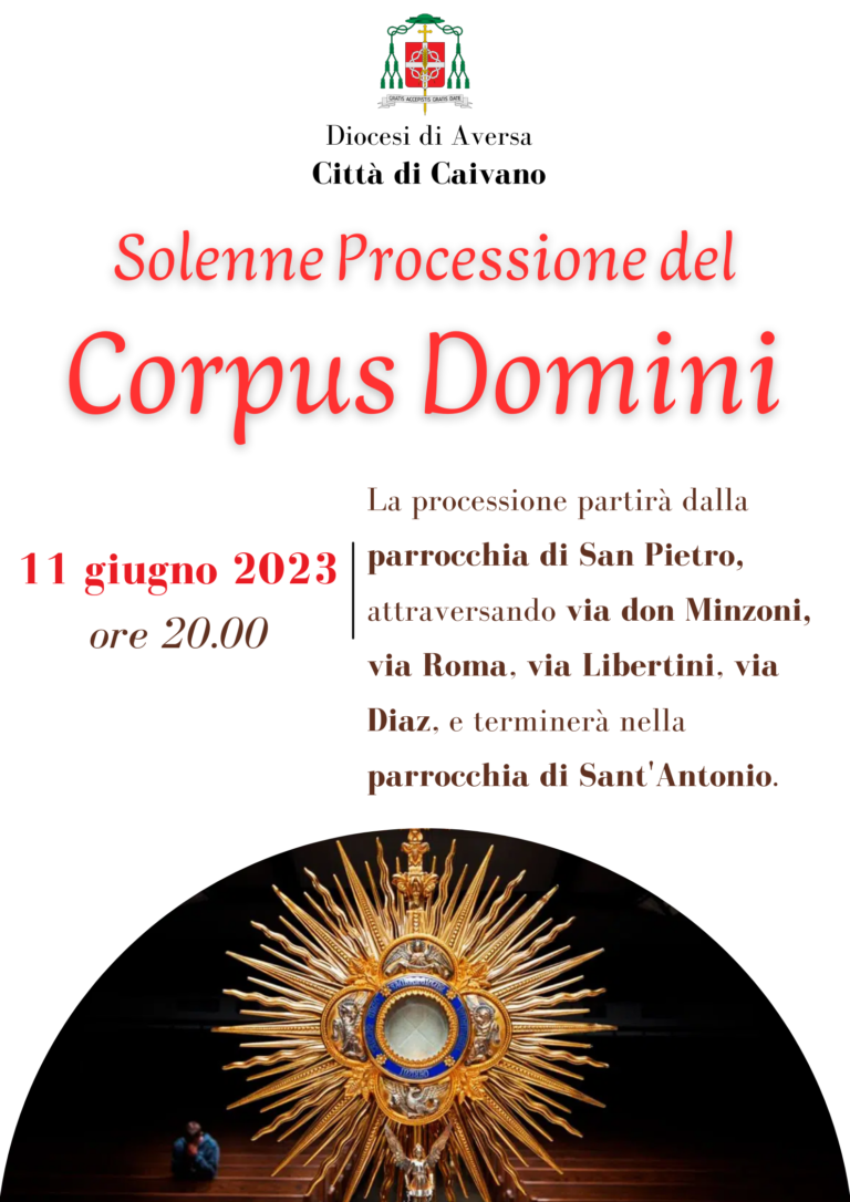 Solenne Processione del Corpus Domini, l’11 giugno