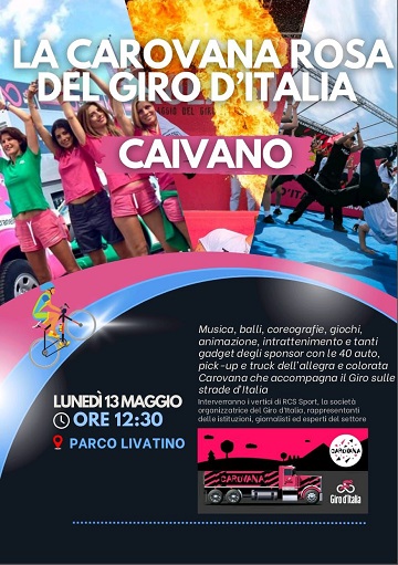 Lunedì 13 maggio la Carovana del Giro d’Italia a Caivano