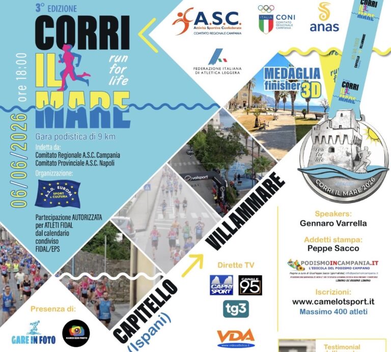 PODISMO. Corri il Mare – Run for Life, il Golfo di Policastro si prepara alla grande festa dello sport