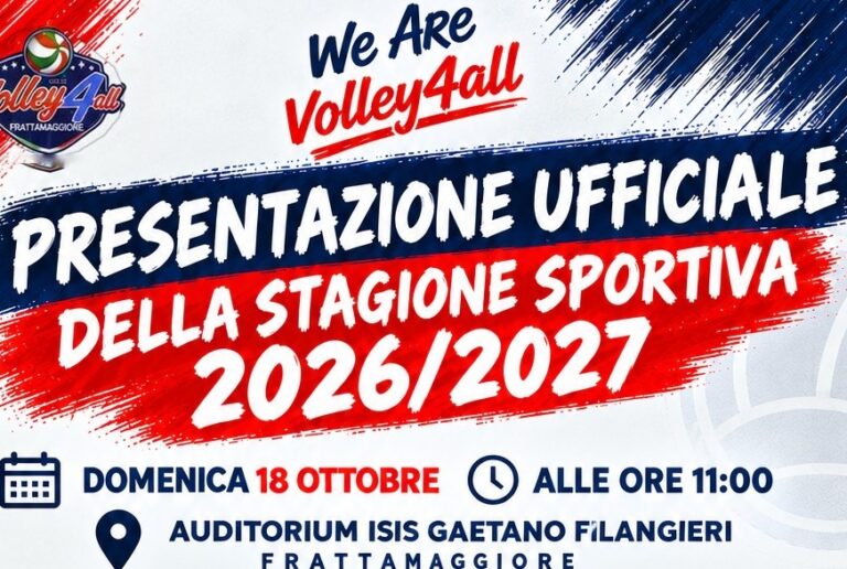 L’EVENTO. Frattamaggiore, all’auditorium dell’istituto “Filangieri” la presentazione della nuova stagione della società di pallavolo “Volley4all”