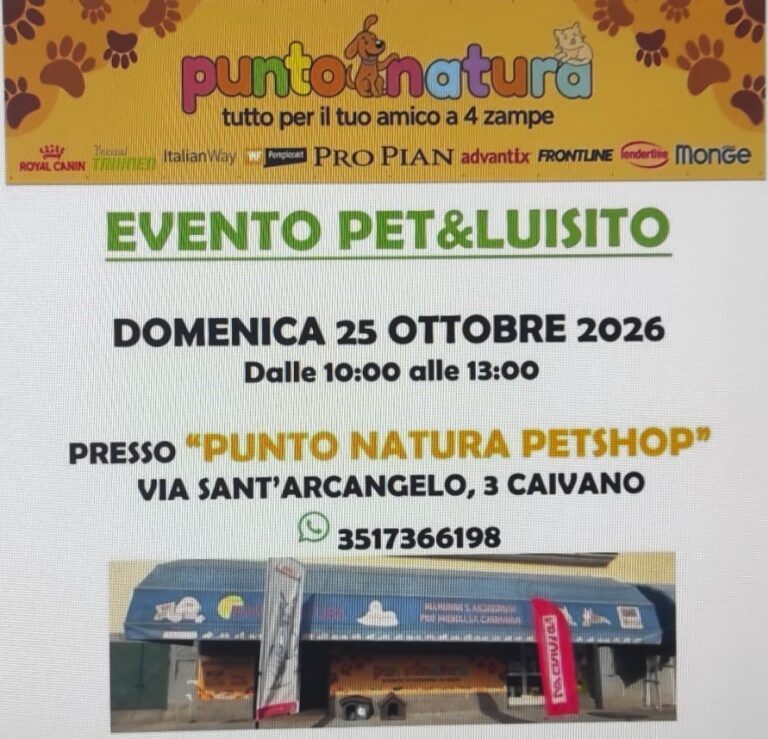 L’INIZIATIVA. Caivano, evento “Pet & Luisito” al “Punto Natura Petshop” di Franco Crispino